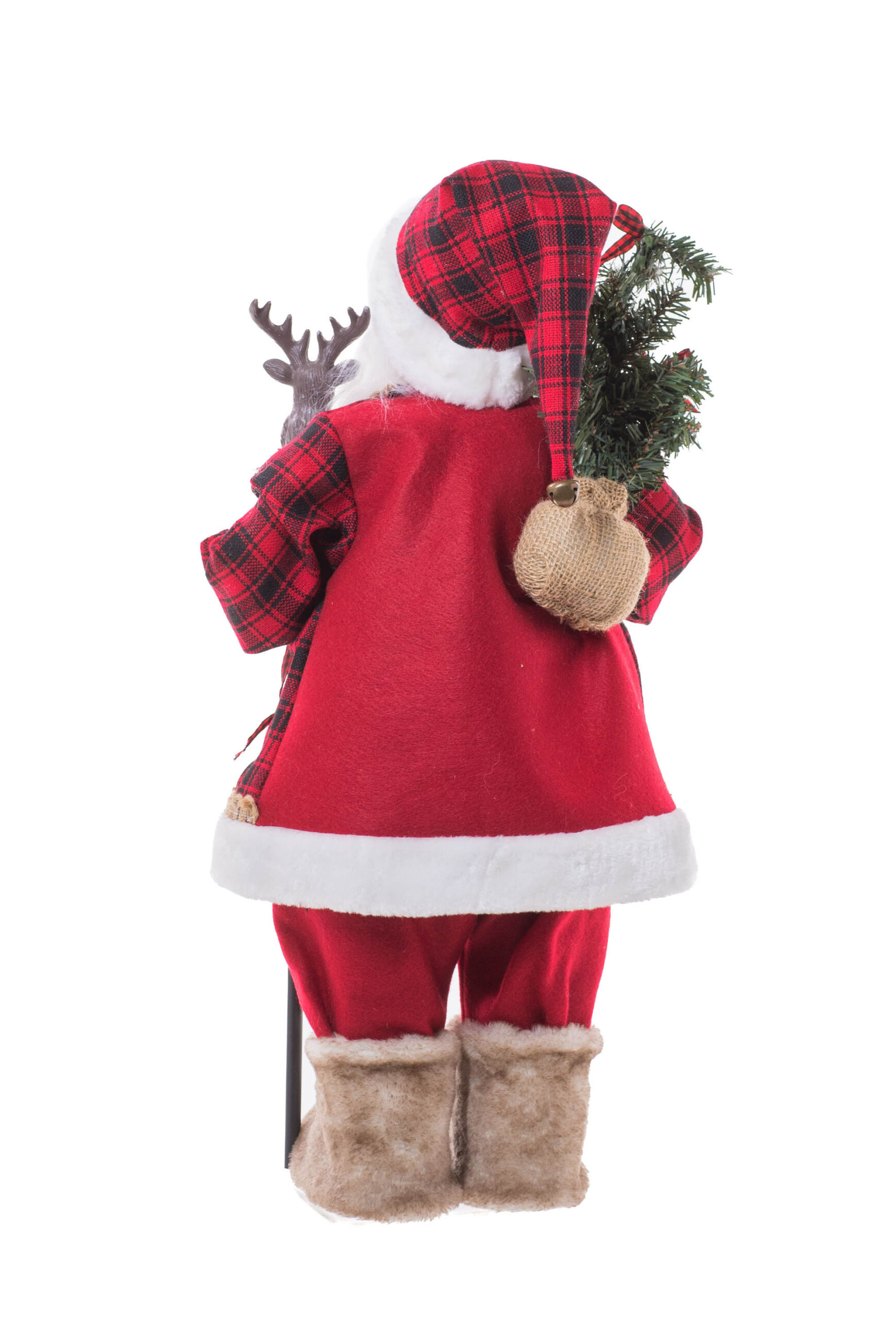Red Fabric Standing Old World Santa of the Forest - Image 3
