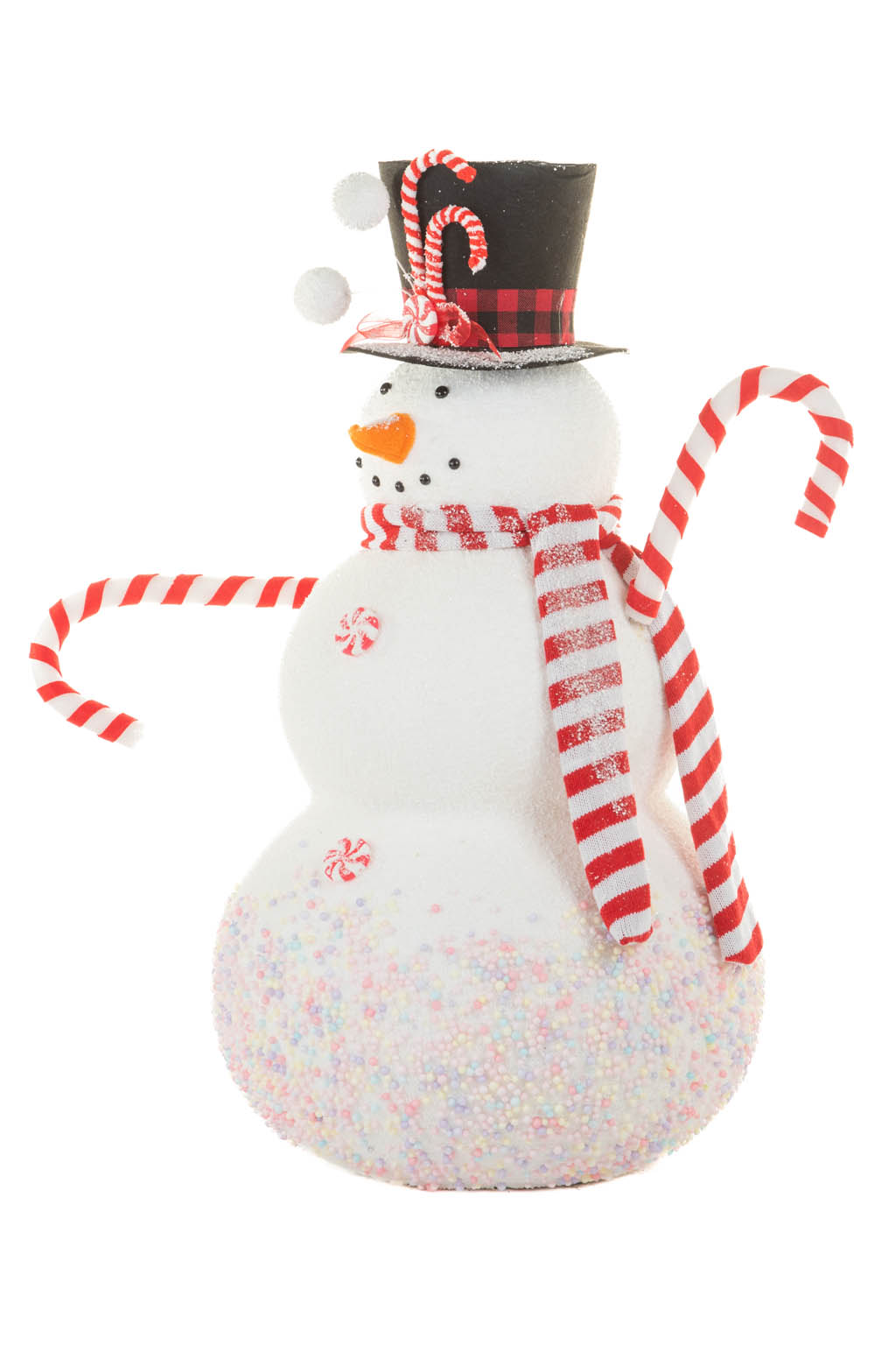 Large White and Red Candycane Candy Sweet Snowman with the Finest Confections Known To Man - Image 2