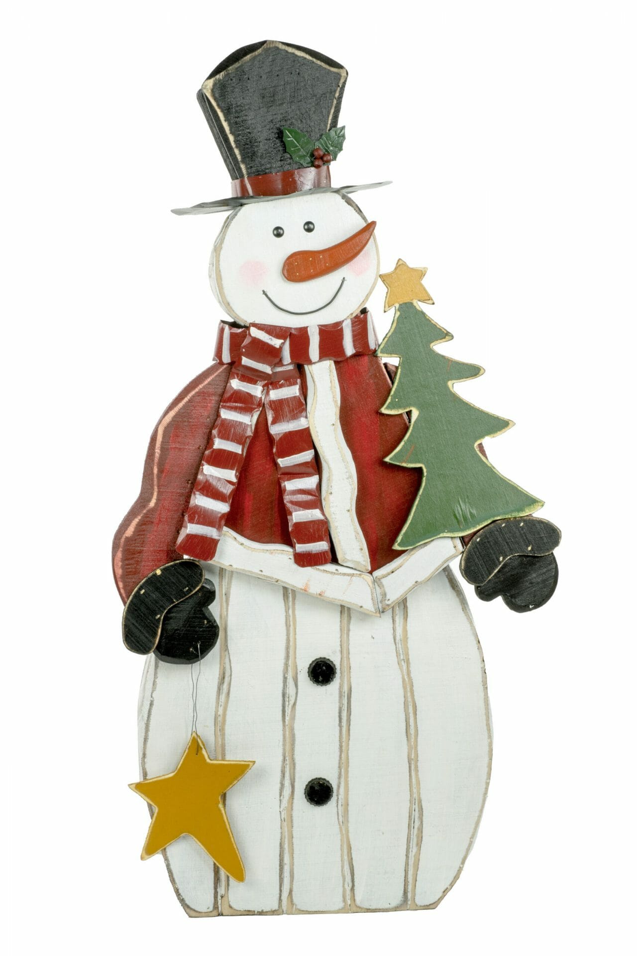 Burgundy Smiling Snowman
