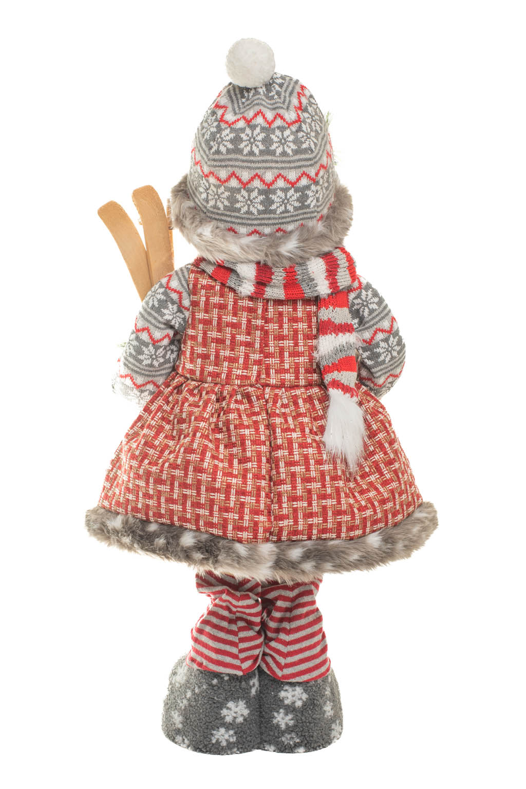 Red and White Tartan Cross-Stitch Snowman - Image 3