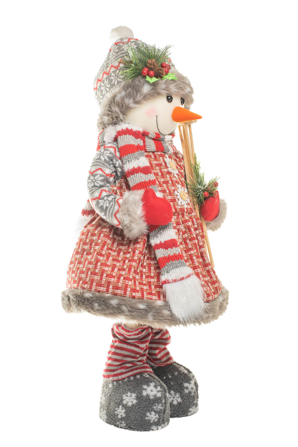 Red and White Tartan Cross-Stitch Snowman - Image 4