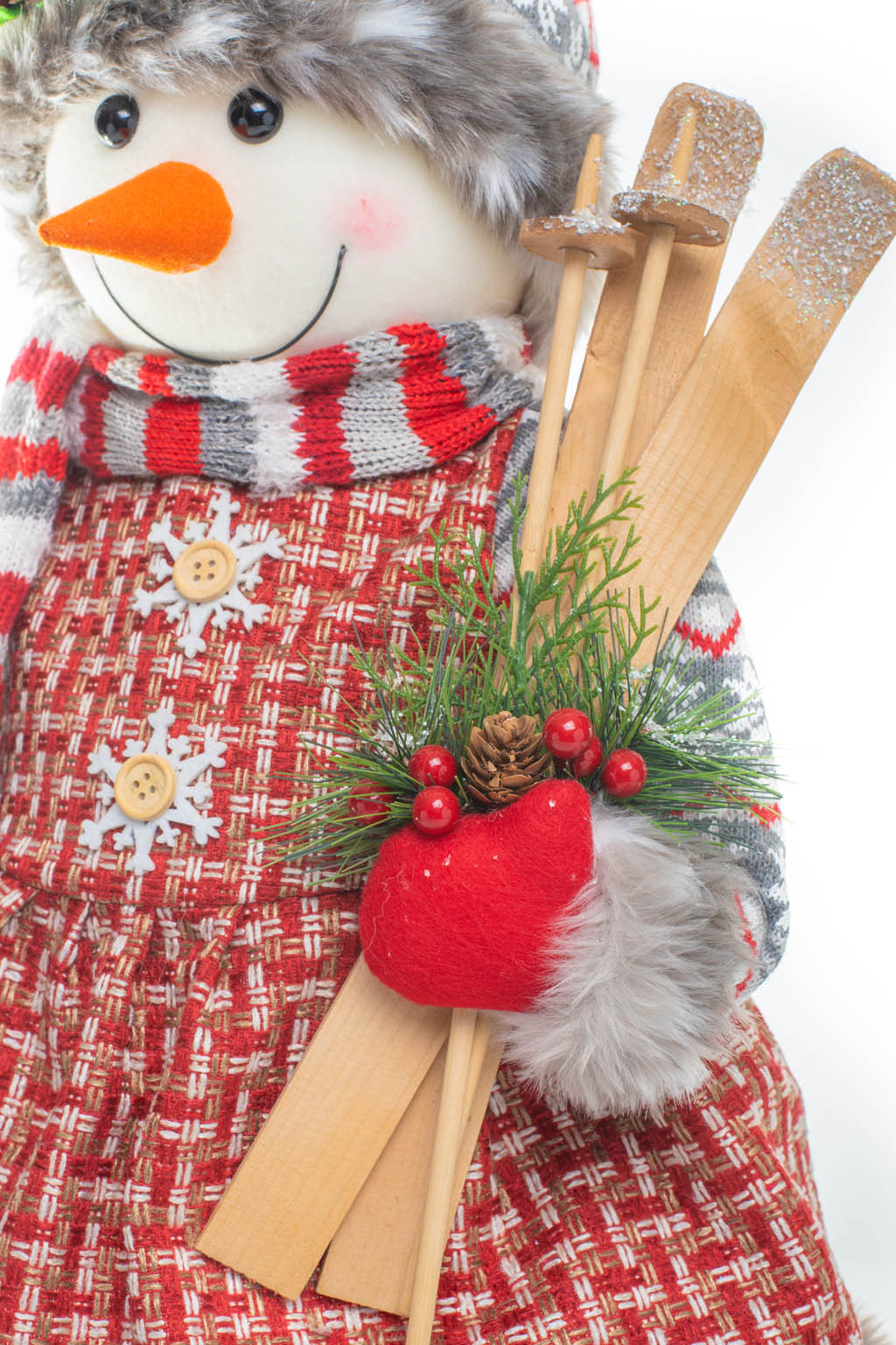 Red and White Tartan Cross-Stitch Snowman - Image 5