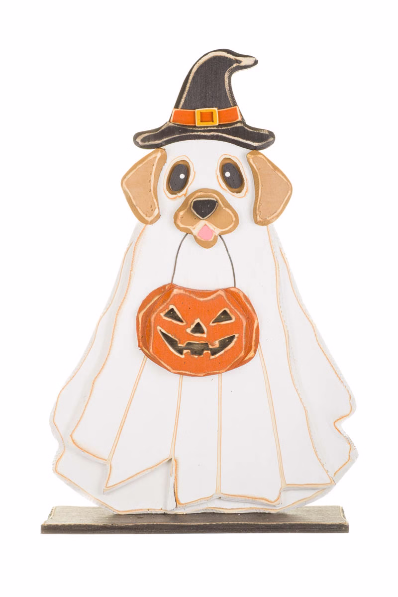 White Trick-Or-Treating Ghost Puppy