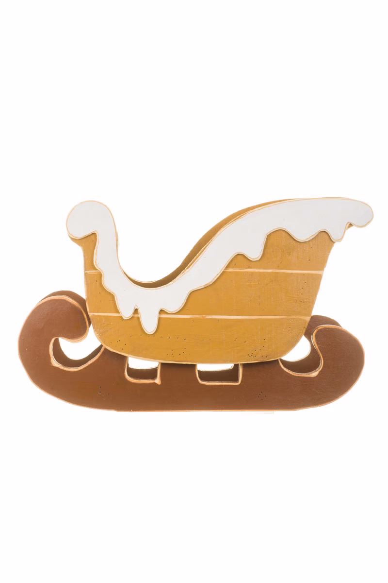 Snow-Covered Brown Sled