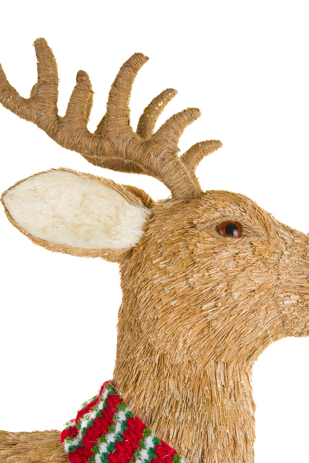 Large Brown Alert Reindeer Wearing Scarf - Image 6