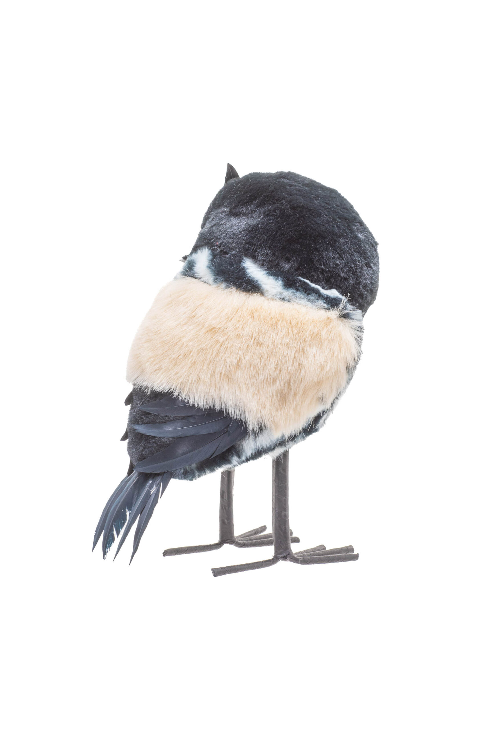 Black/Cream Polylon Standing Watchful Owl - Image 3