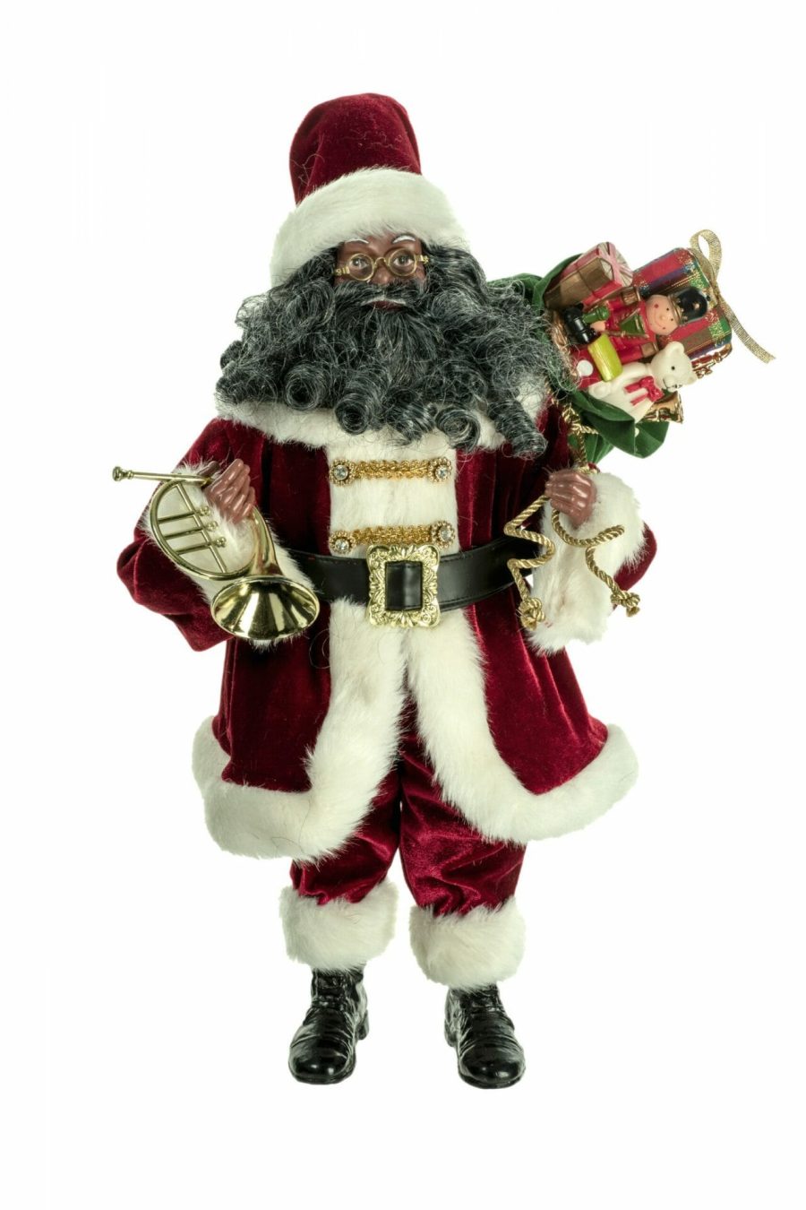 Red Standing African American Santa