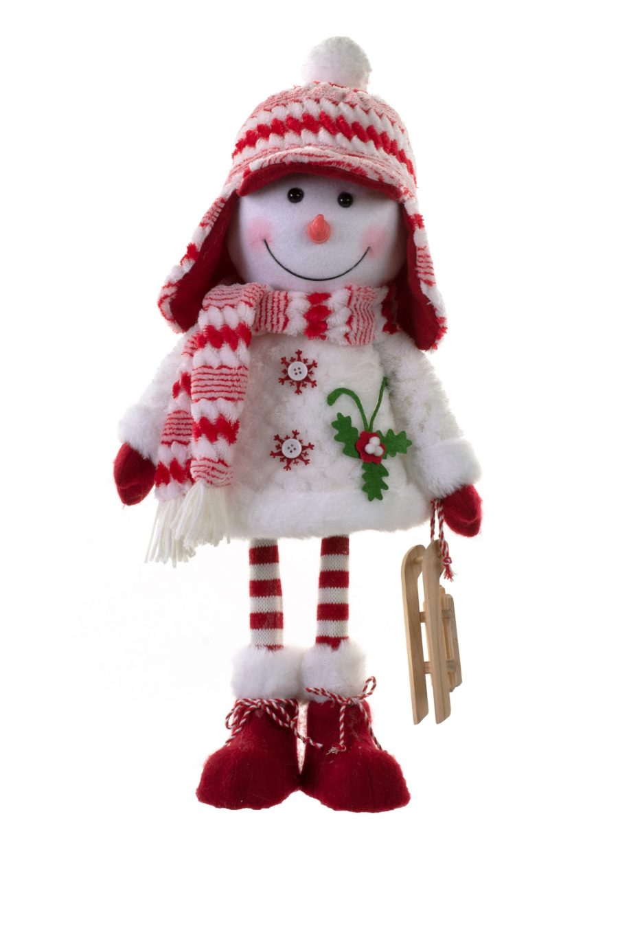 Red Standing Girl Snowman