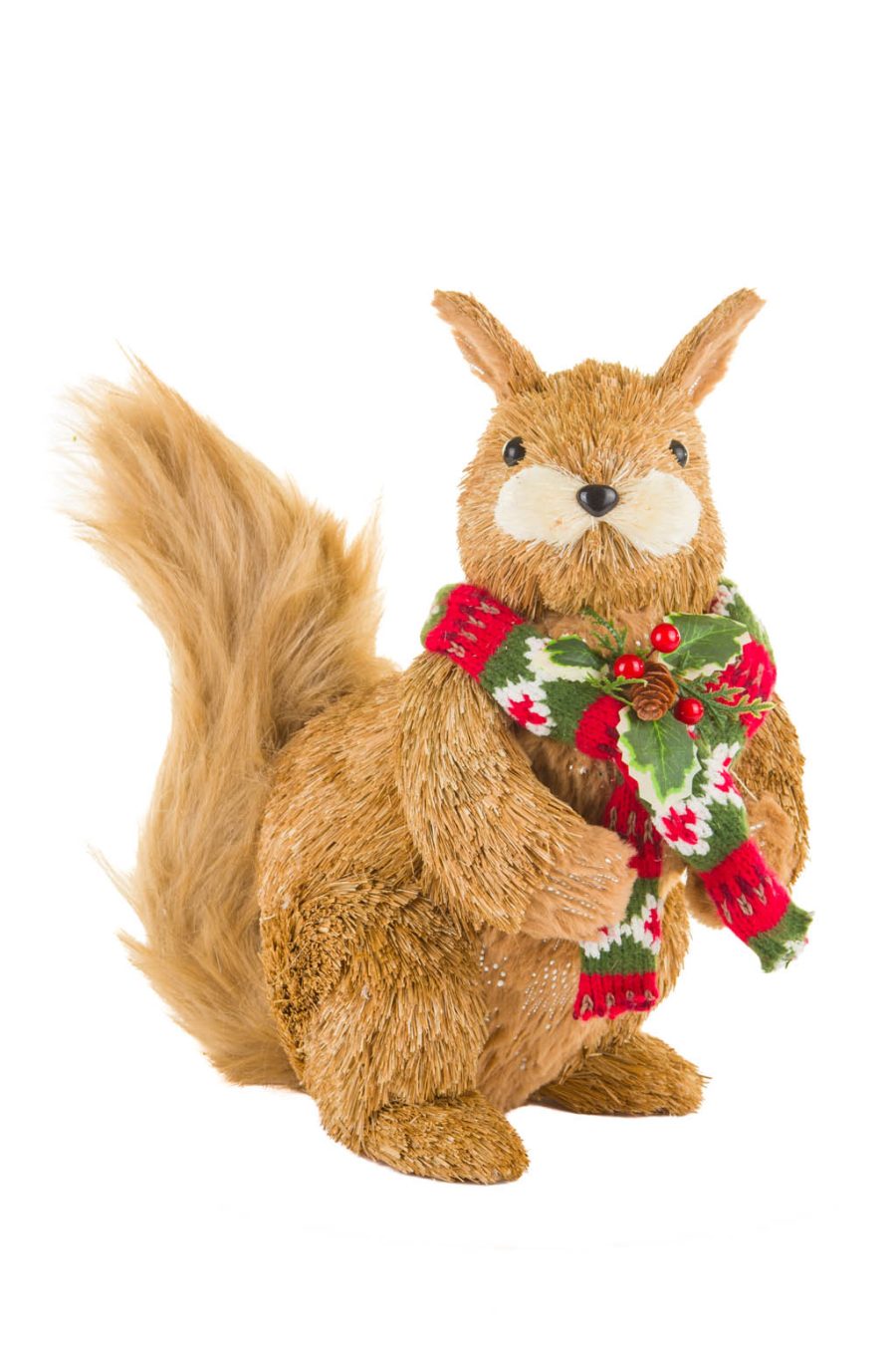 Brown and Beige Curious Squirrel Wearing Scarf
