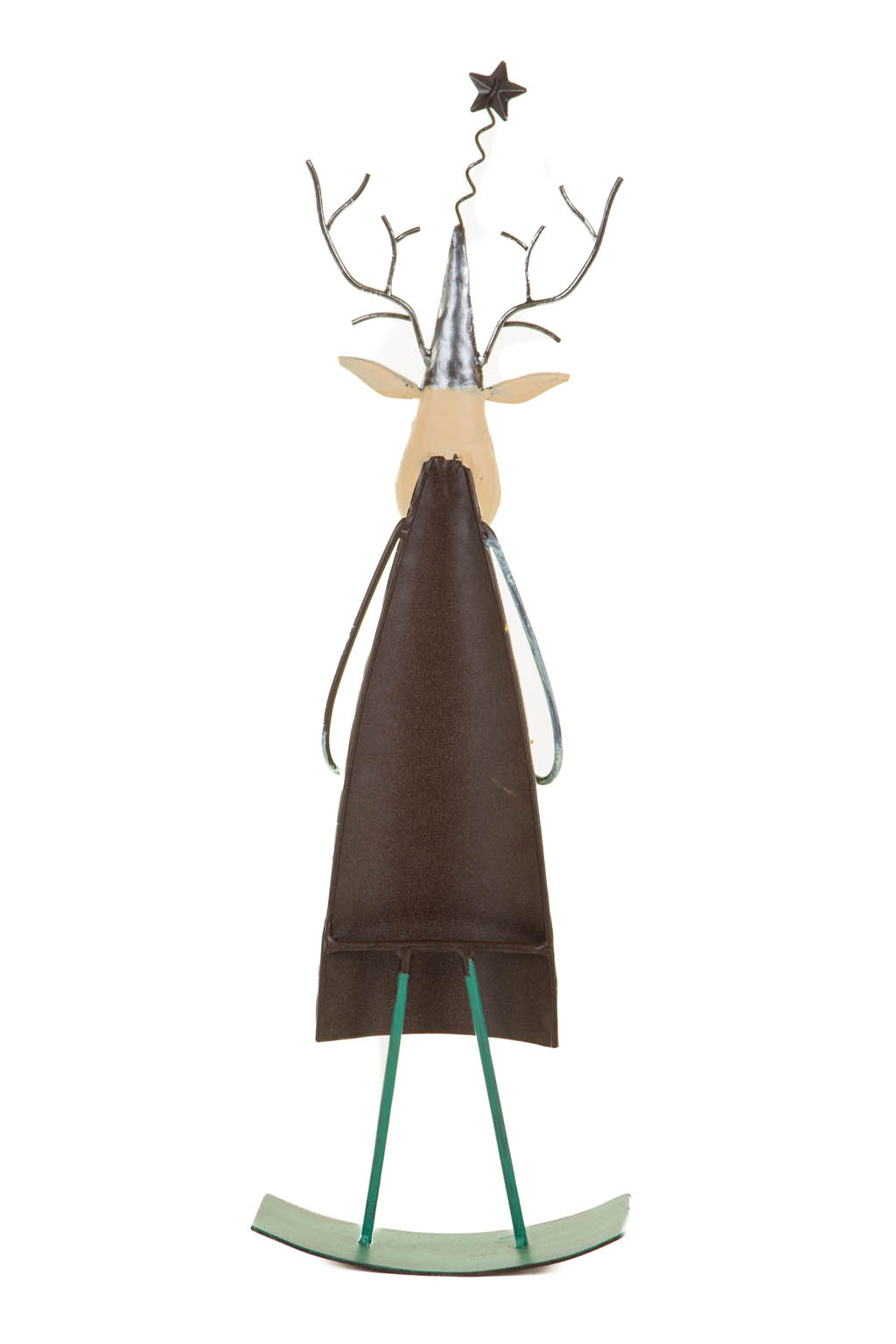 Teal and Gold Metallic Handmade Swaying Reindeer with Gold Accents - Image 2