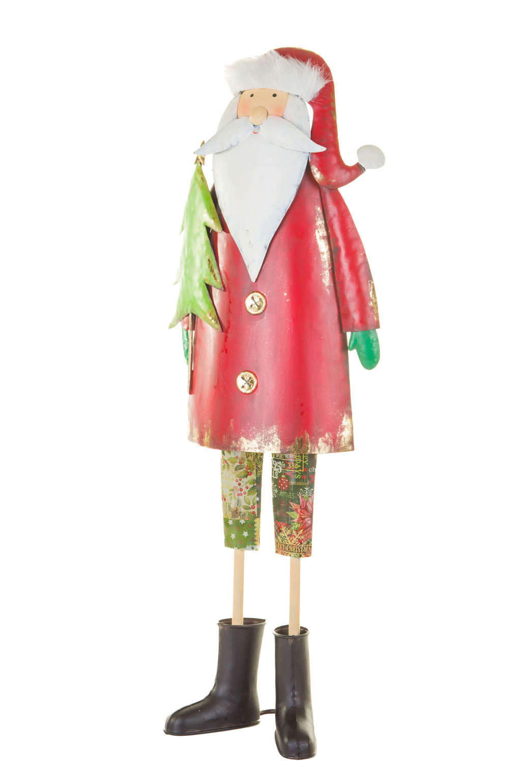 Gold and White Metallic Trumpet Angel Tree Topper - Image 2