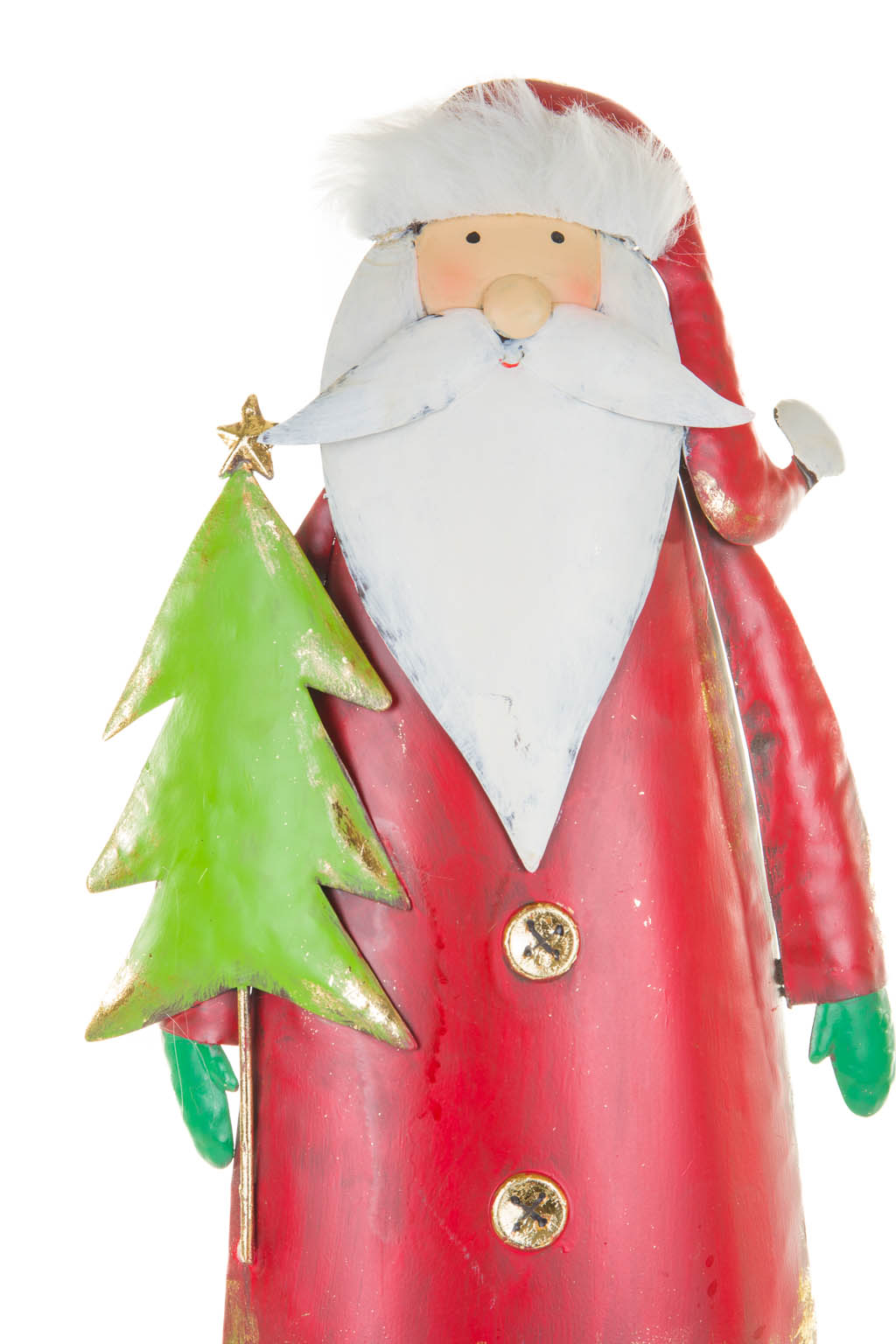 Gold and White Metallic Trumpet Angel Tree Topper - Image 7