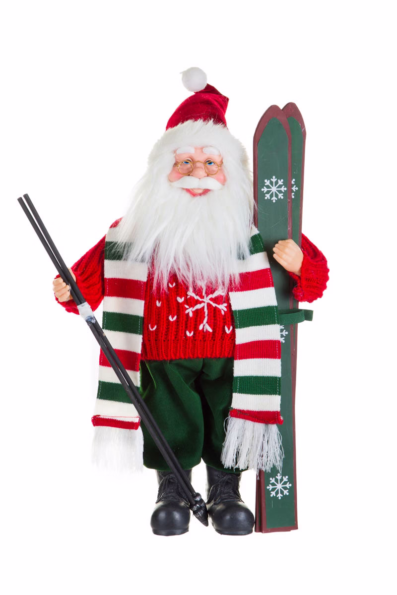Red Skiing Santa Claus