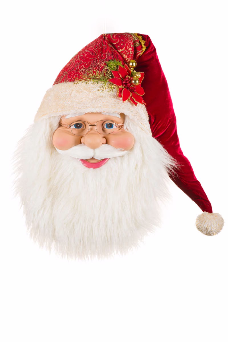 Hanging Red Santa Head Decoration