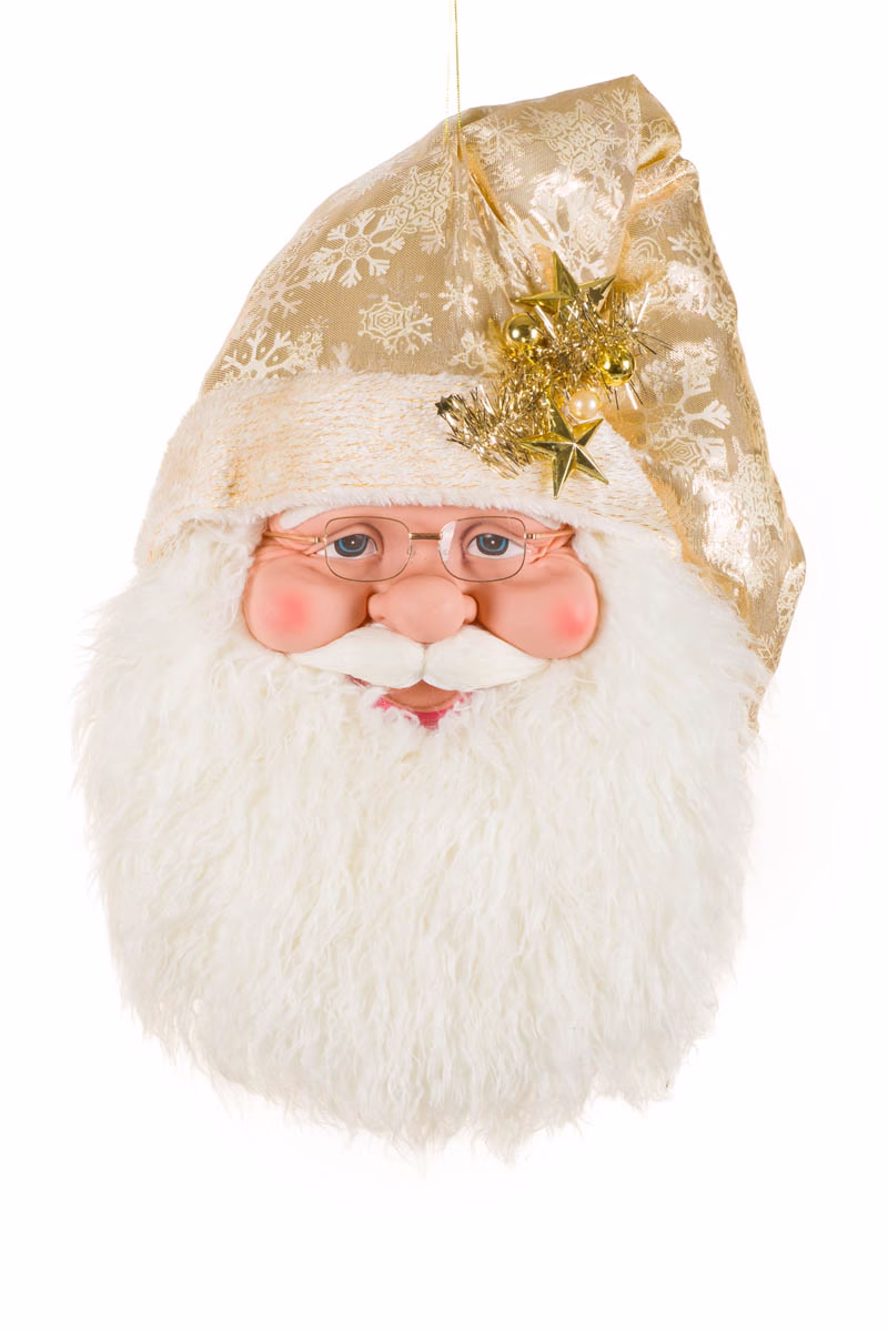 Hanging Ivory Santa Head Decoration