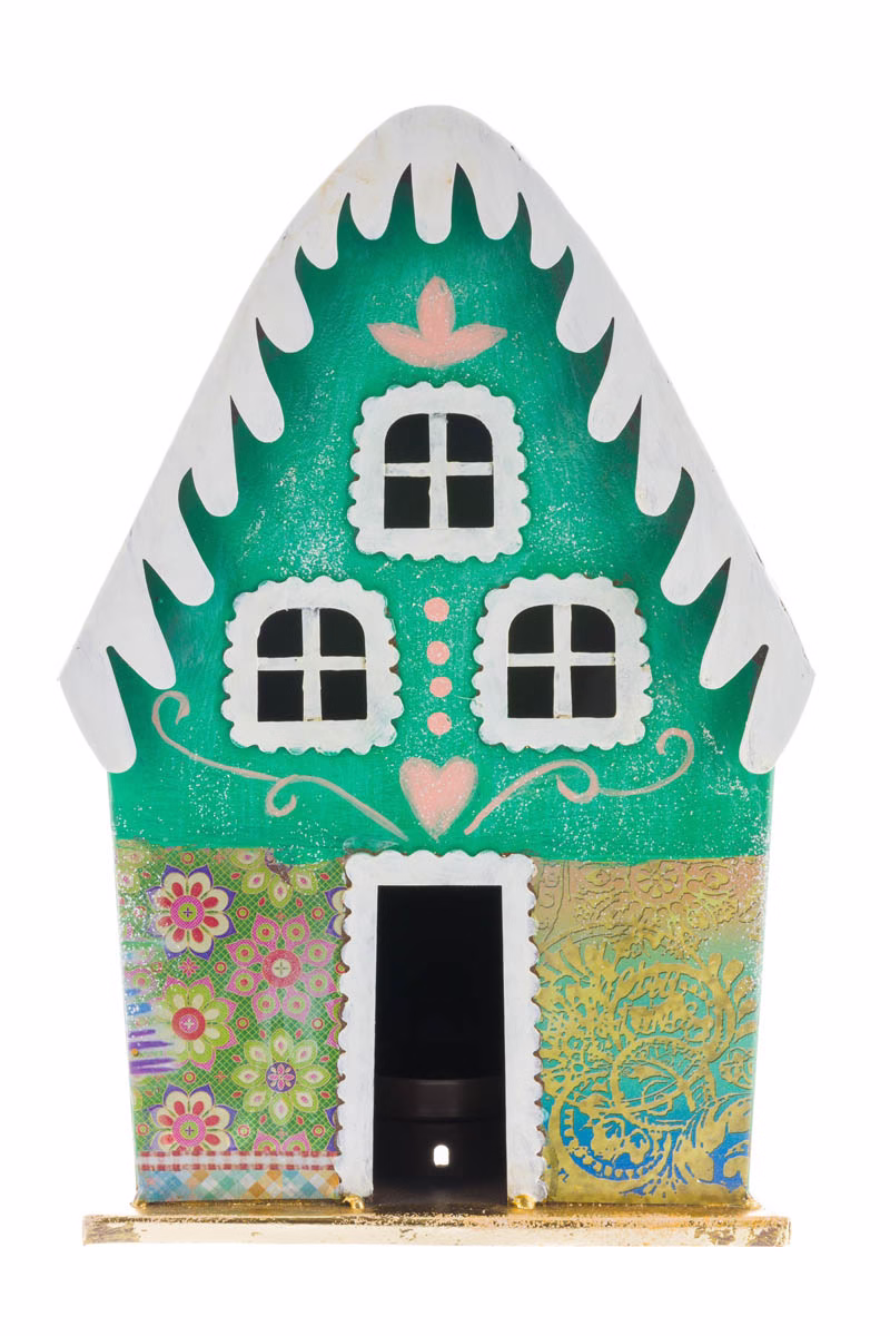 Teal Candle Holder House