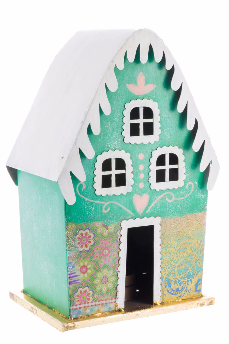 Teal Candle Holder House