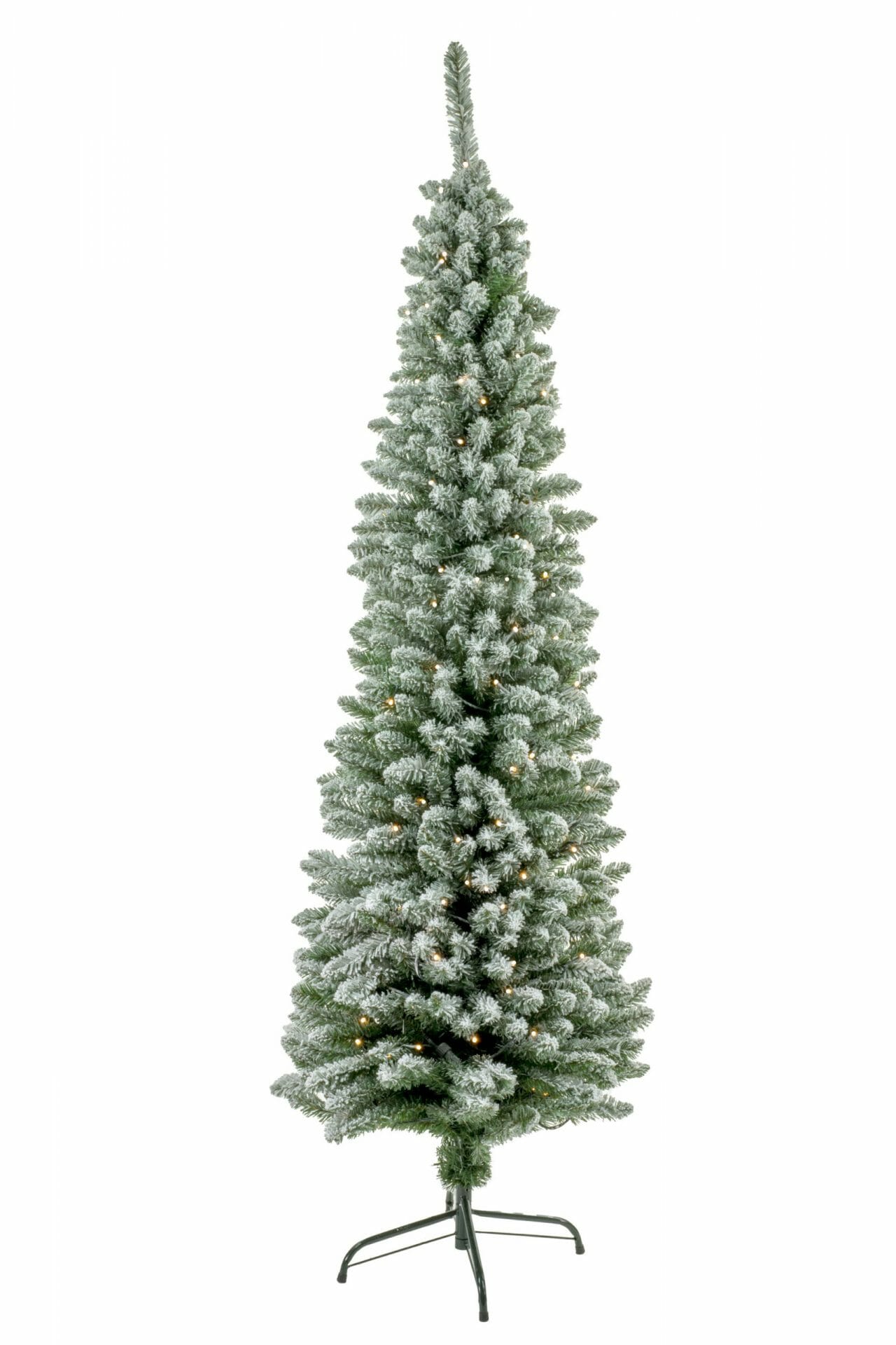 Dark Green Frosted Fir Needle Prelit Pencil Tree