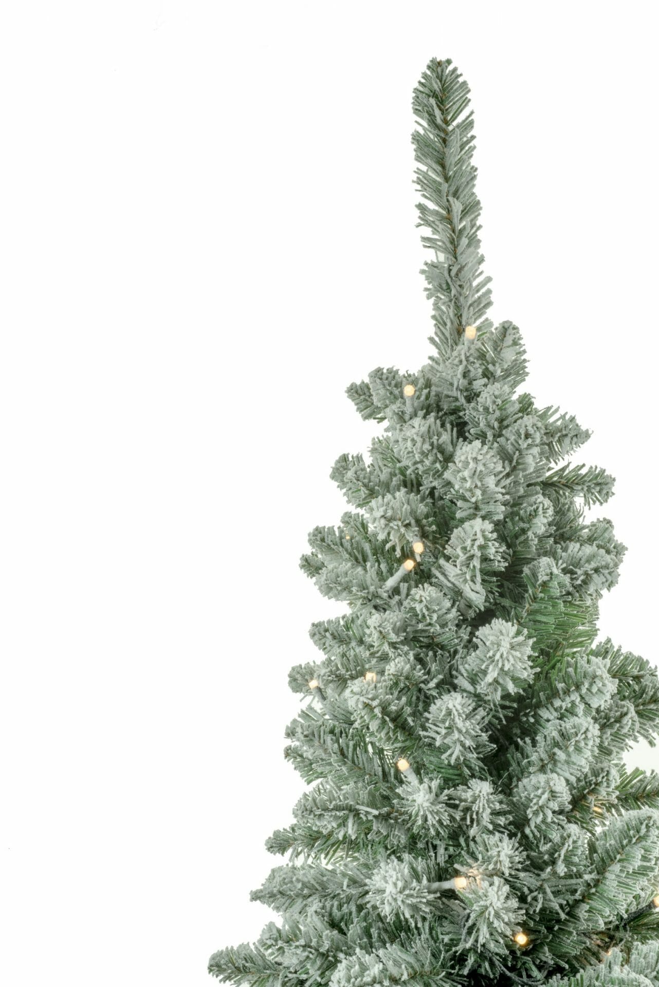 Dark Green Frosted Fir Needle Prelit Pencil Tree - Image 2