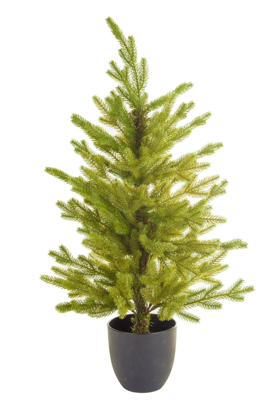 Green Minimalist Christmas Trees in Black Planter