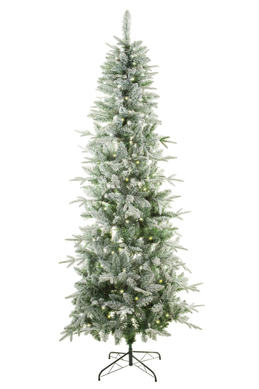 Green and White Flocked Flocked LED Christmas Tree