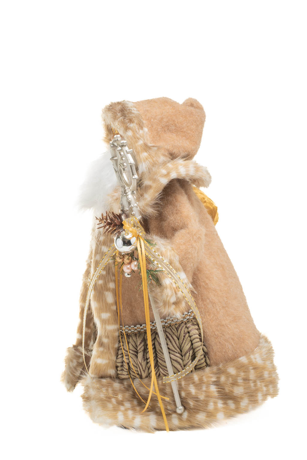 Beige and Gold Nordic Santa holding a Scepter and Gift Bag - Image 3