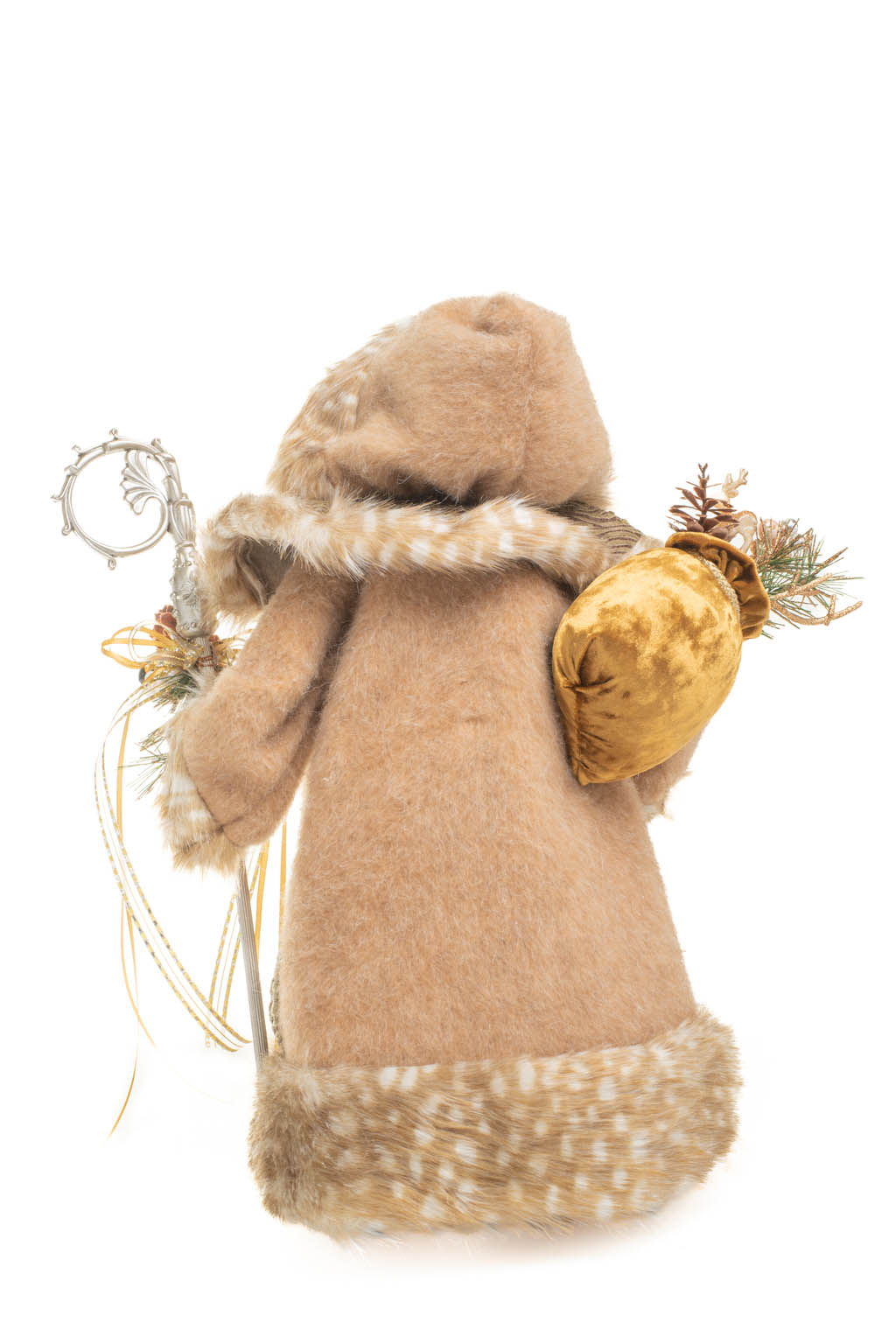 Beige and Gold Nordic Santa holding a Scepter and Gift Bag - Image 4