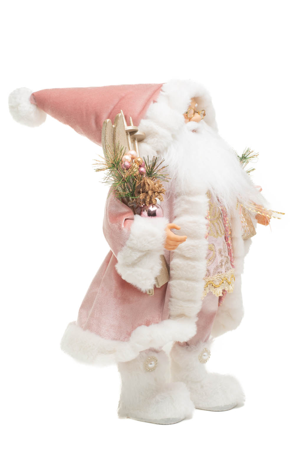 Pink and White Fabulous Sequin Santa with Gifts - Image 4